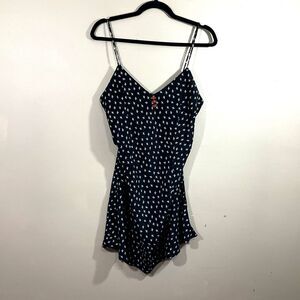 VTG Womens Fleur de Lys Mini Slip Dress M Black 90s Y2K Party Whimsigoth Grunge